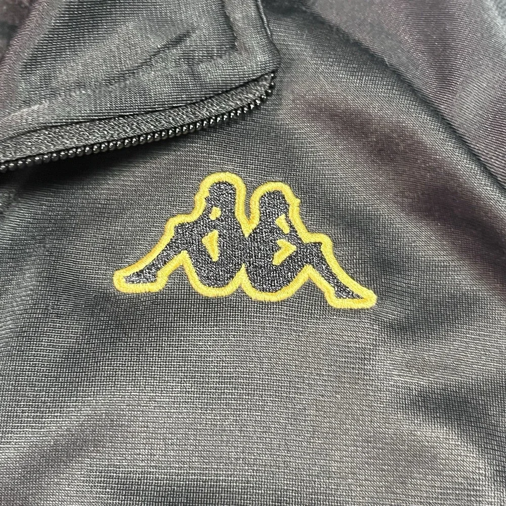 Kappa Track Jacket Mens Large Black‎ Gold Full Zip Soccer Italian Y2K Logo Read